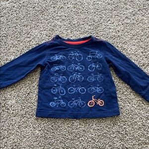 Baby Long Sleeve Shirt with Bicycle Print